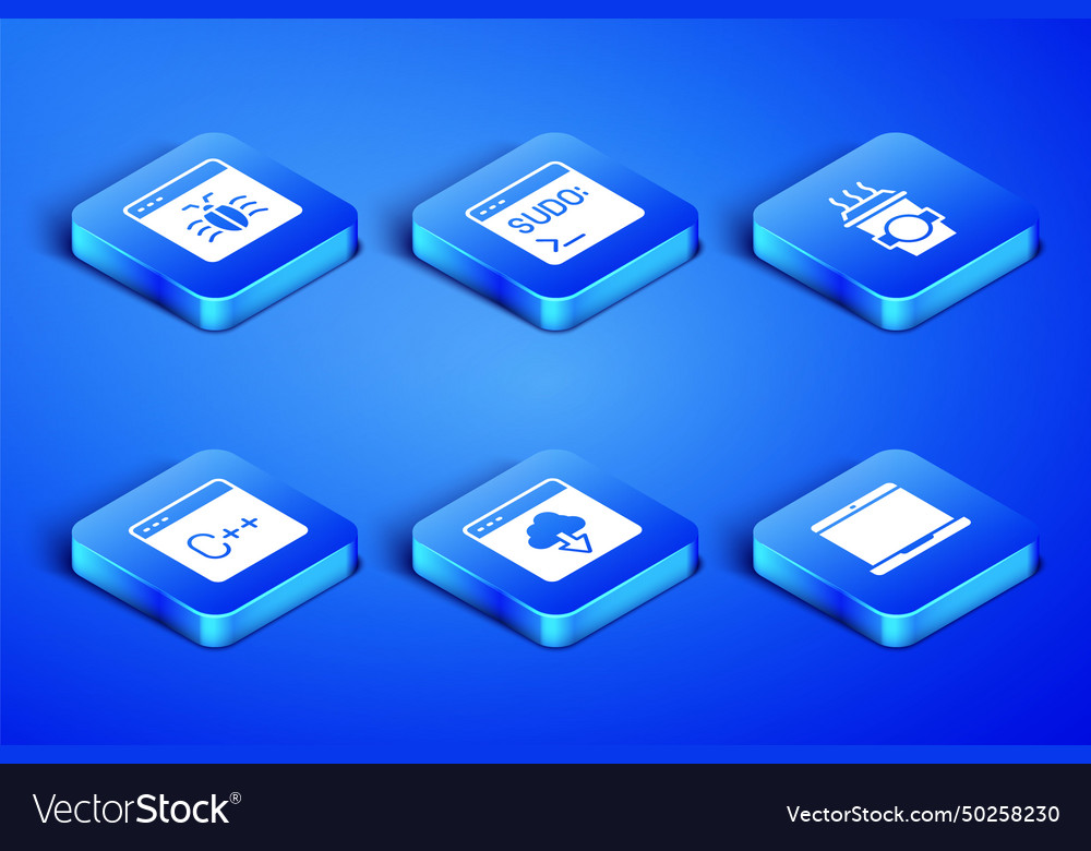 Set laptop system bug cloud technology data vector image Set laptop system bug cloud technology data