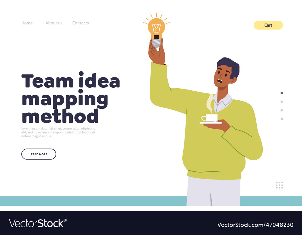 team-idea-mapping-method-concept-for-landing-page-vector-image
