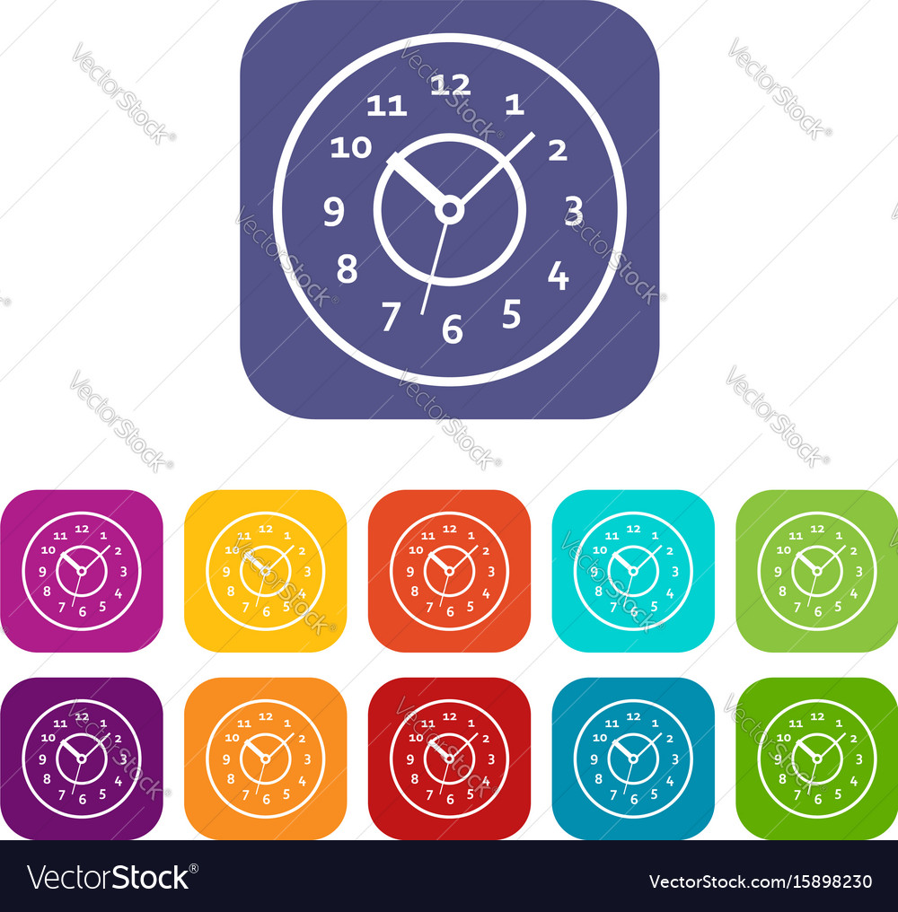 Watch icons set Royalty Free Vector Image - VectorStock