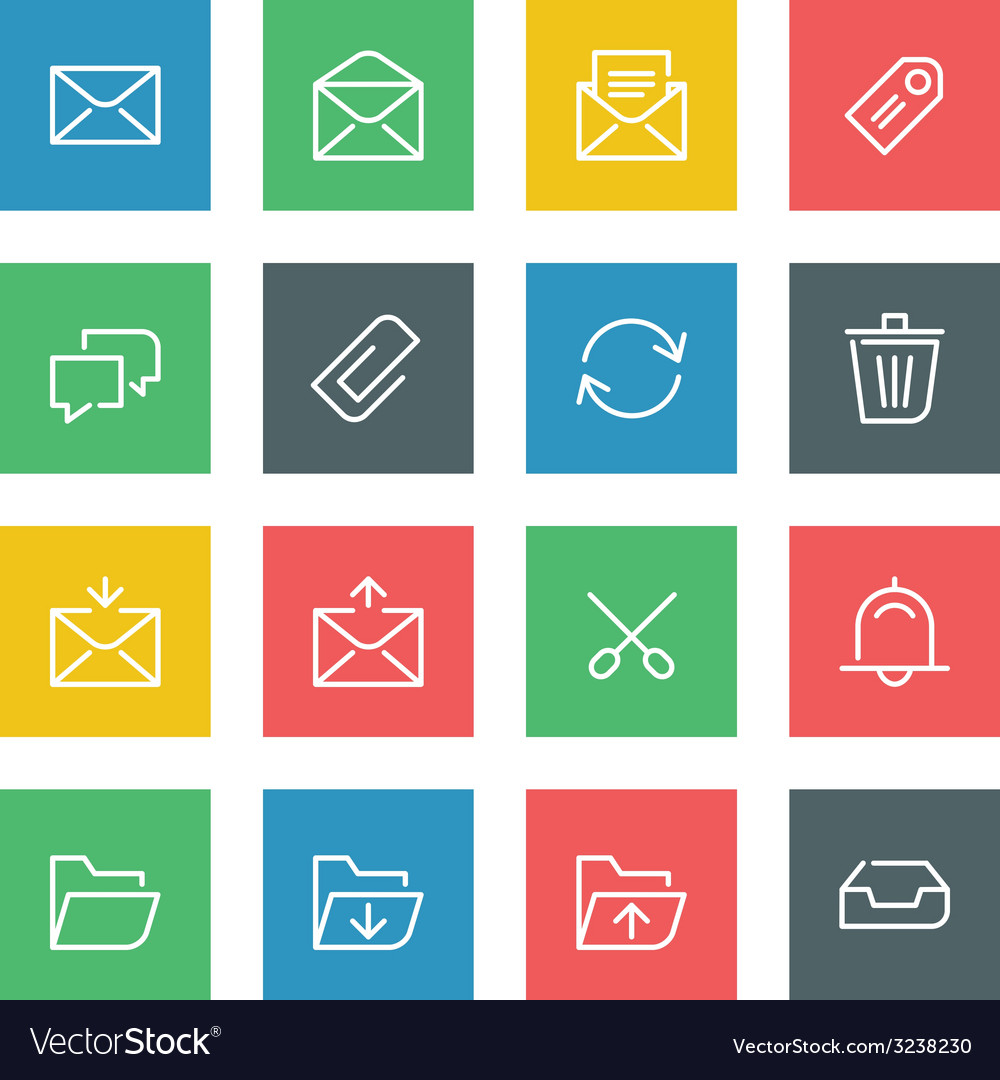 White thin line icons set for web and mobile