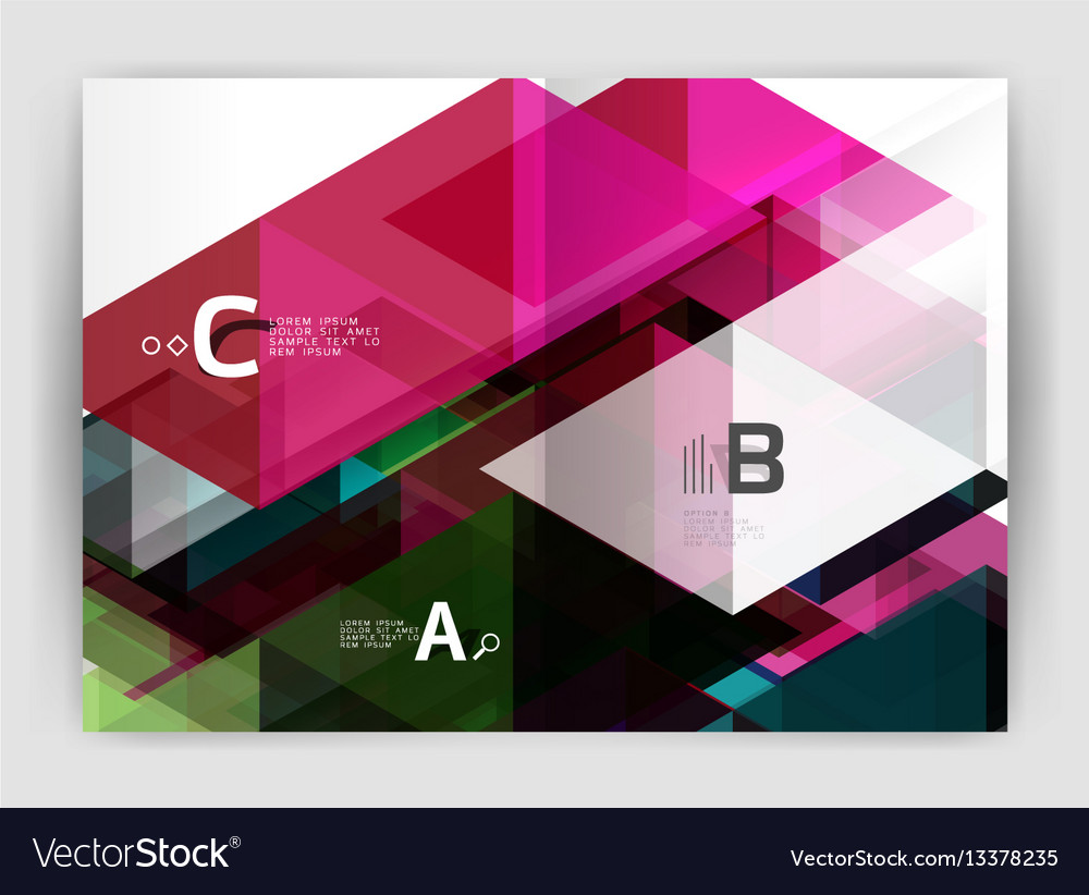 Abstract background with color triangles annual vector image Abstract background with color triangles annual