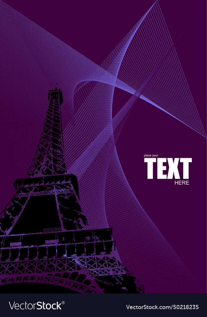 Abstract wave background with eiffel tower image