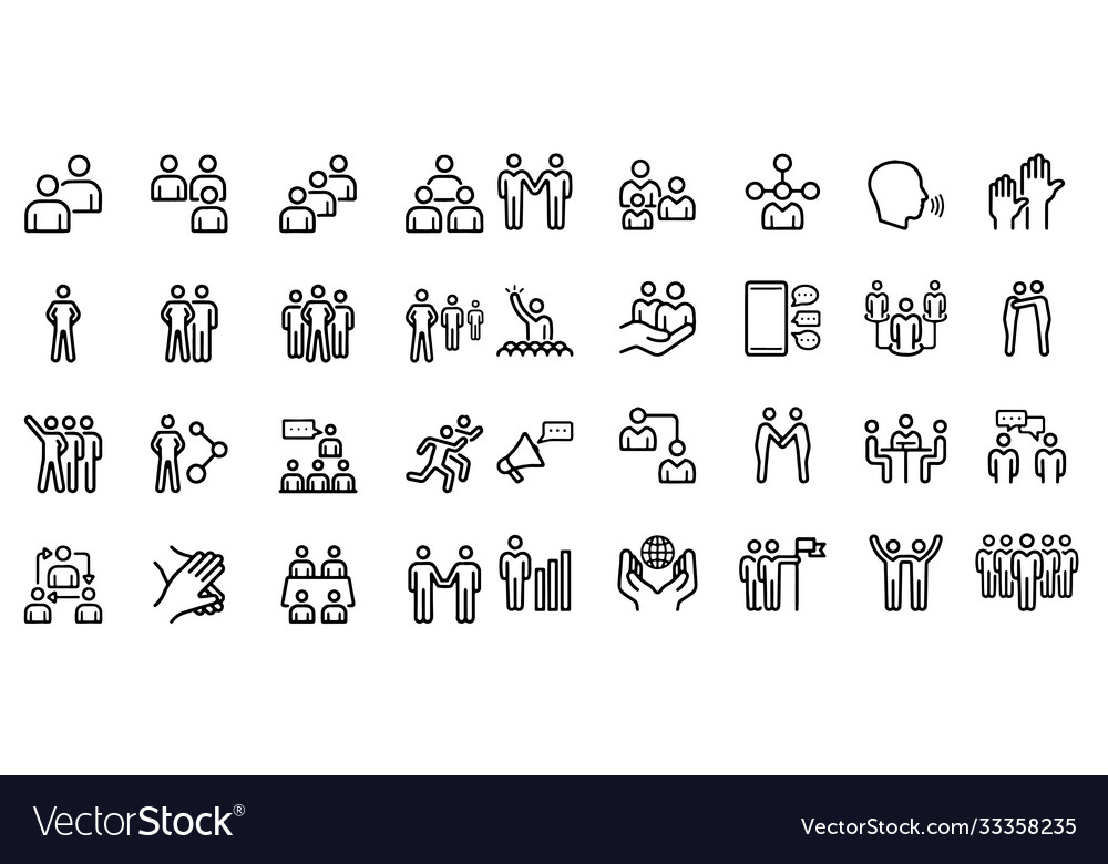 Business people related icons vector image Business people related icons