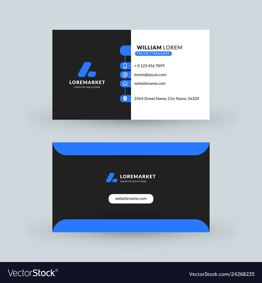 Double-sided horizontal modern business card