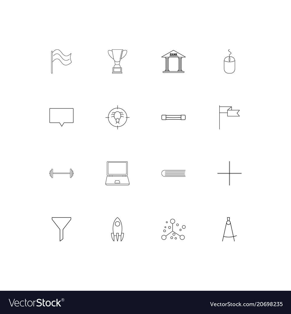 Education and science simple linear icons set