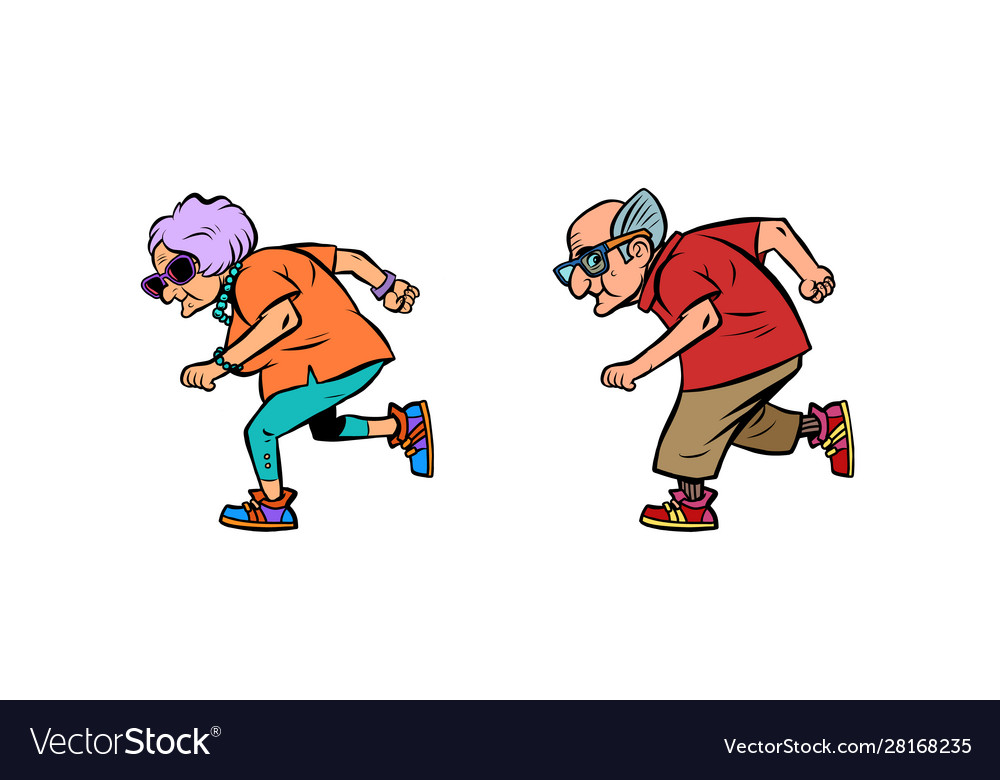 Elderly couple grandparents old man vector image Elderly couple grandparents old man