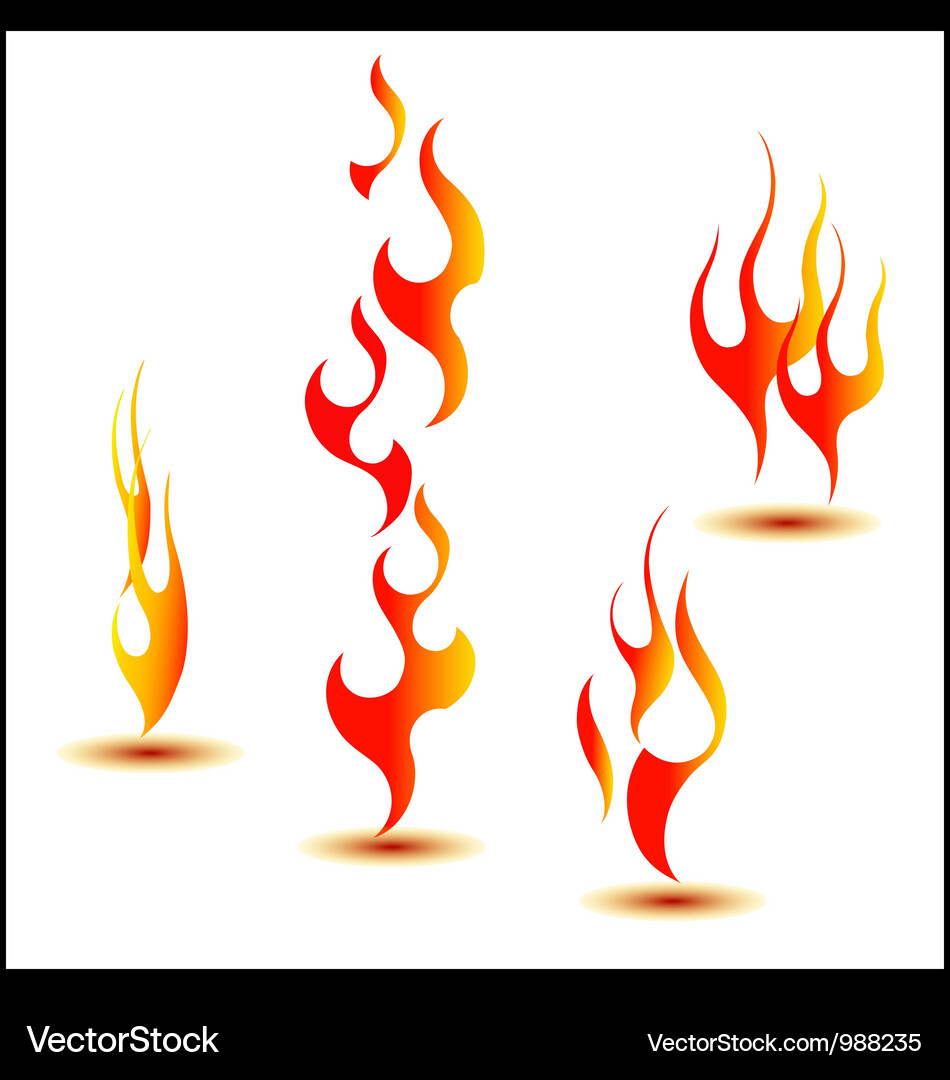 Fire set Royalty Free Vector Image - VectorStock
