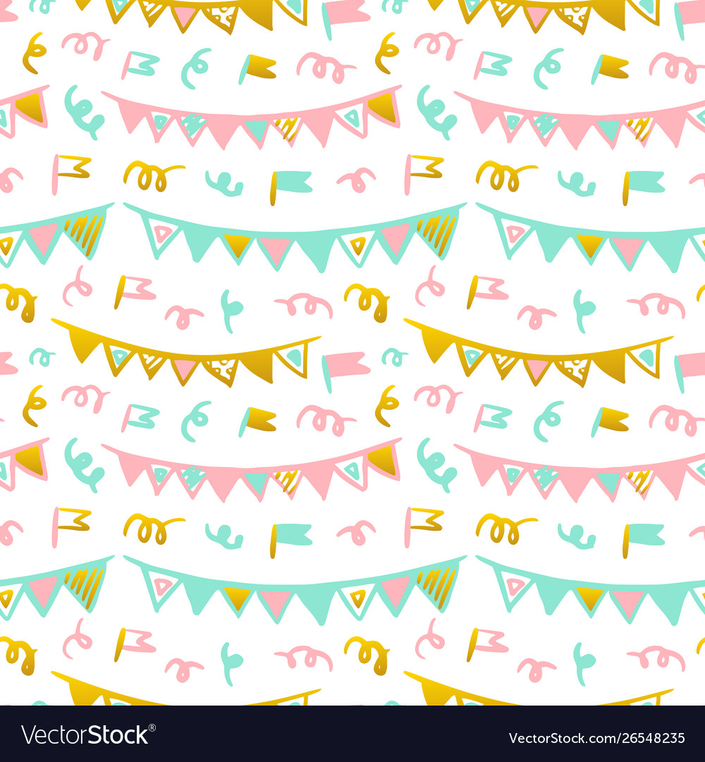 Flags handdrawn seamless pattern vector image Flags handdrawn seamless pattern