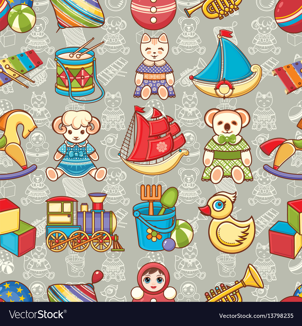 Kid toy seamless pattern design element