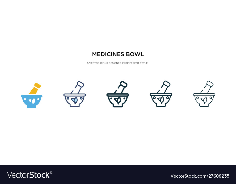 Medicines bowl icon in different style two