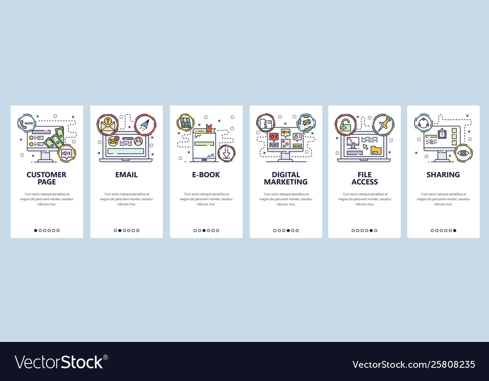 Mobile App Onboarding Screens Email Ebook Vector Image