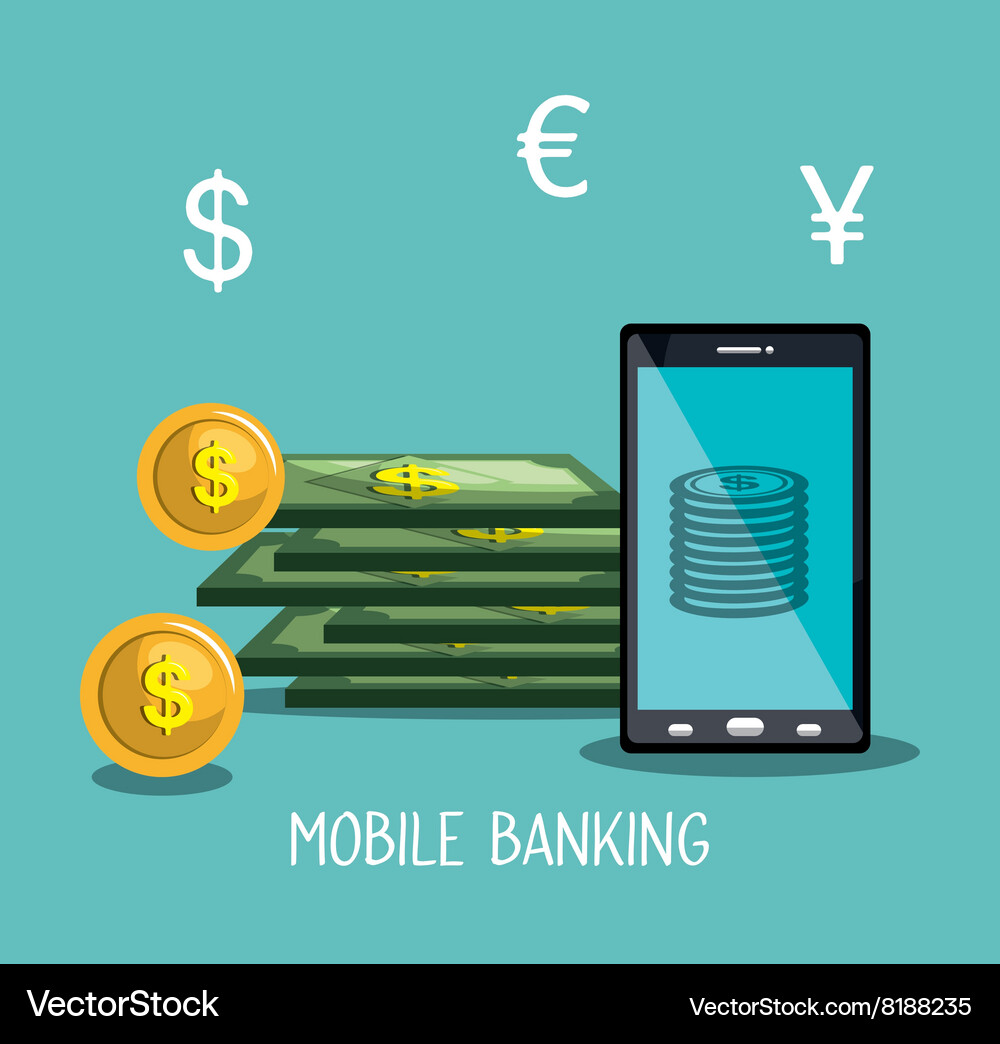 Mobile banking design Royalty Free Vector Image