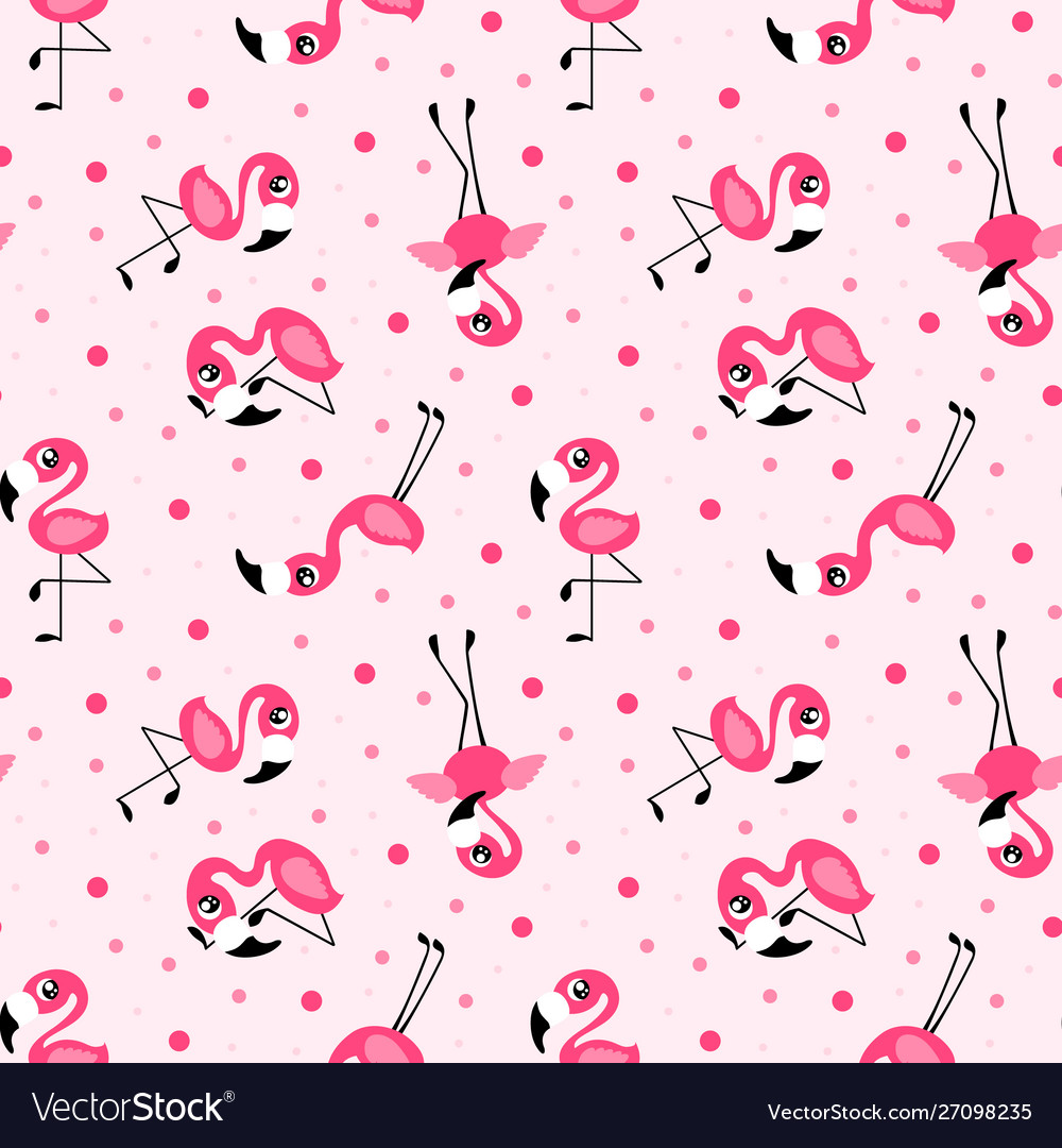 Pattern with flamingos in different orientations vector image Pattern with flamingos in different orientations