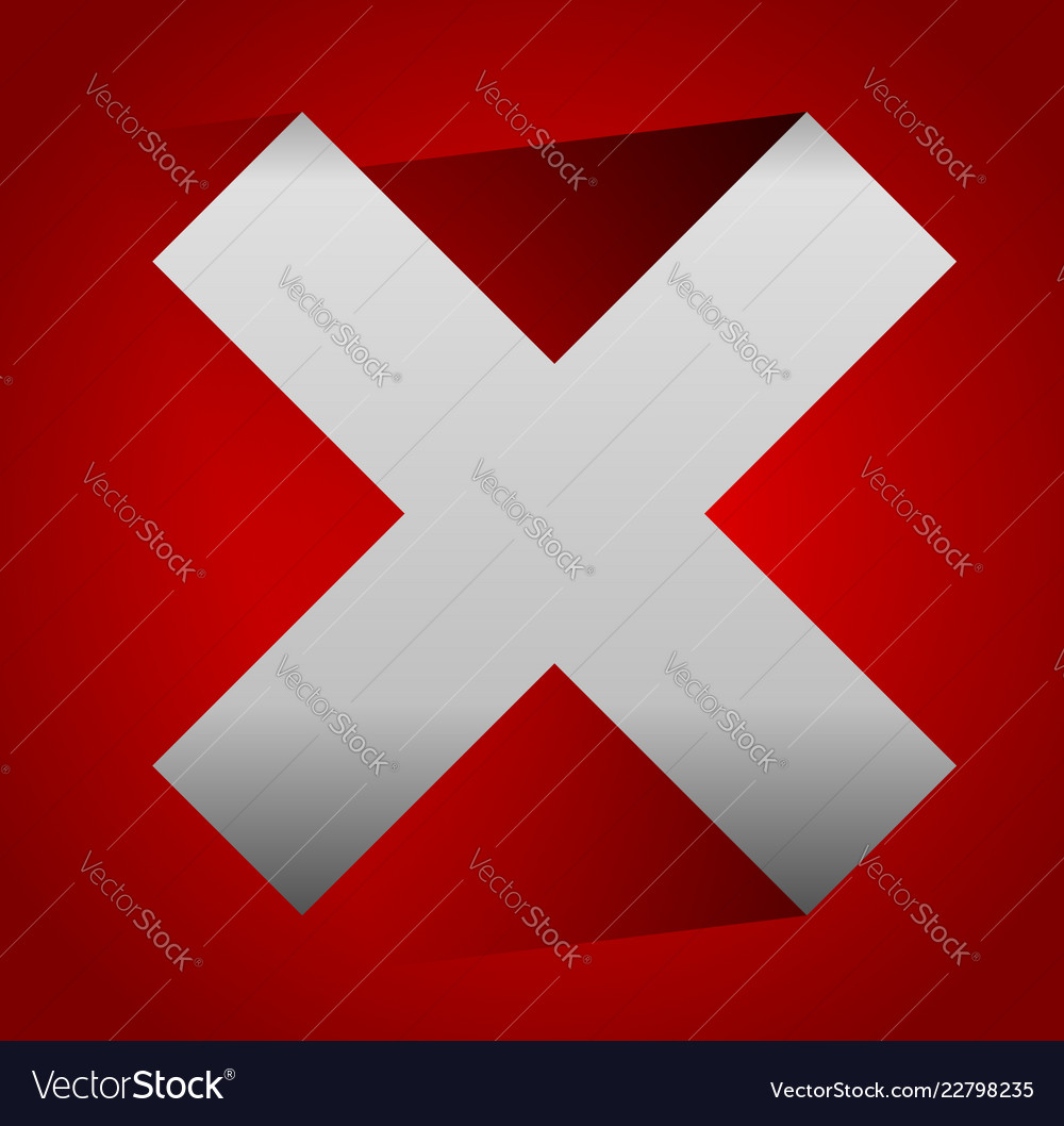 Red cross graphics remove delete button icon vector image Red cross graphics remove delete button icon