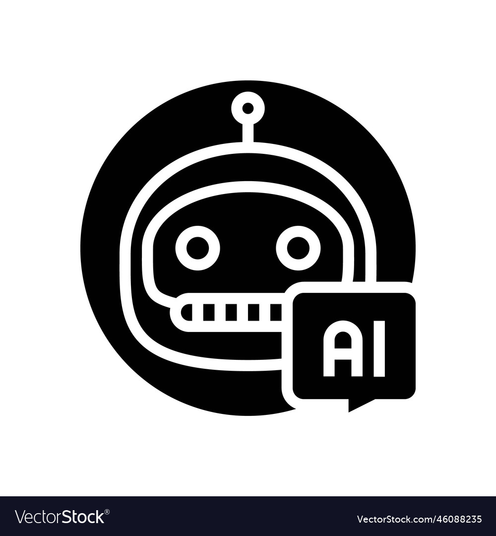 Robot chat bot glyph icon