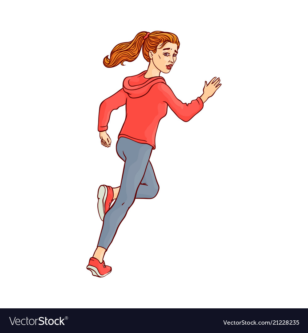 Sketch running man ranaway character
