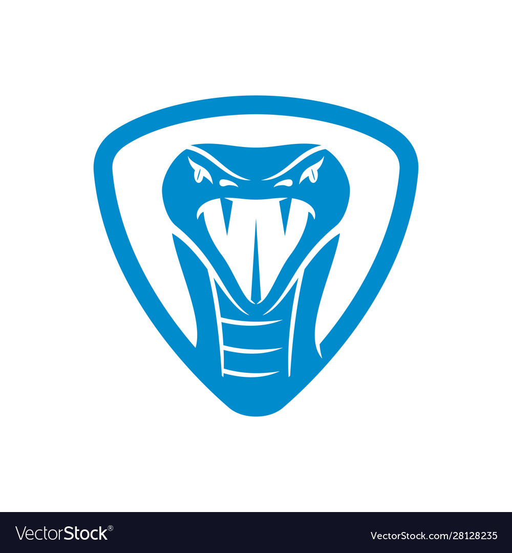 Snake head shield logo template isolated Vector Image