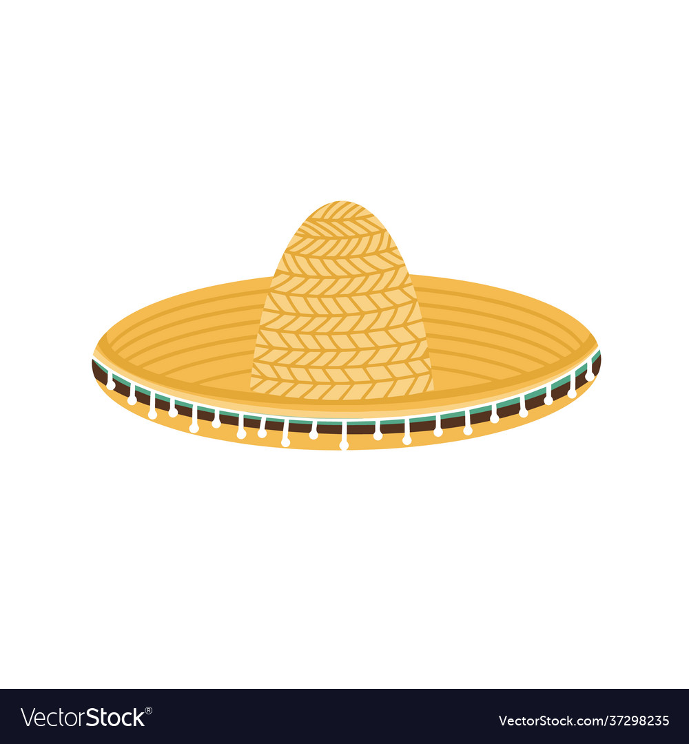 Sombrero Hat Traditional Mexican Headdress Vector Image