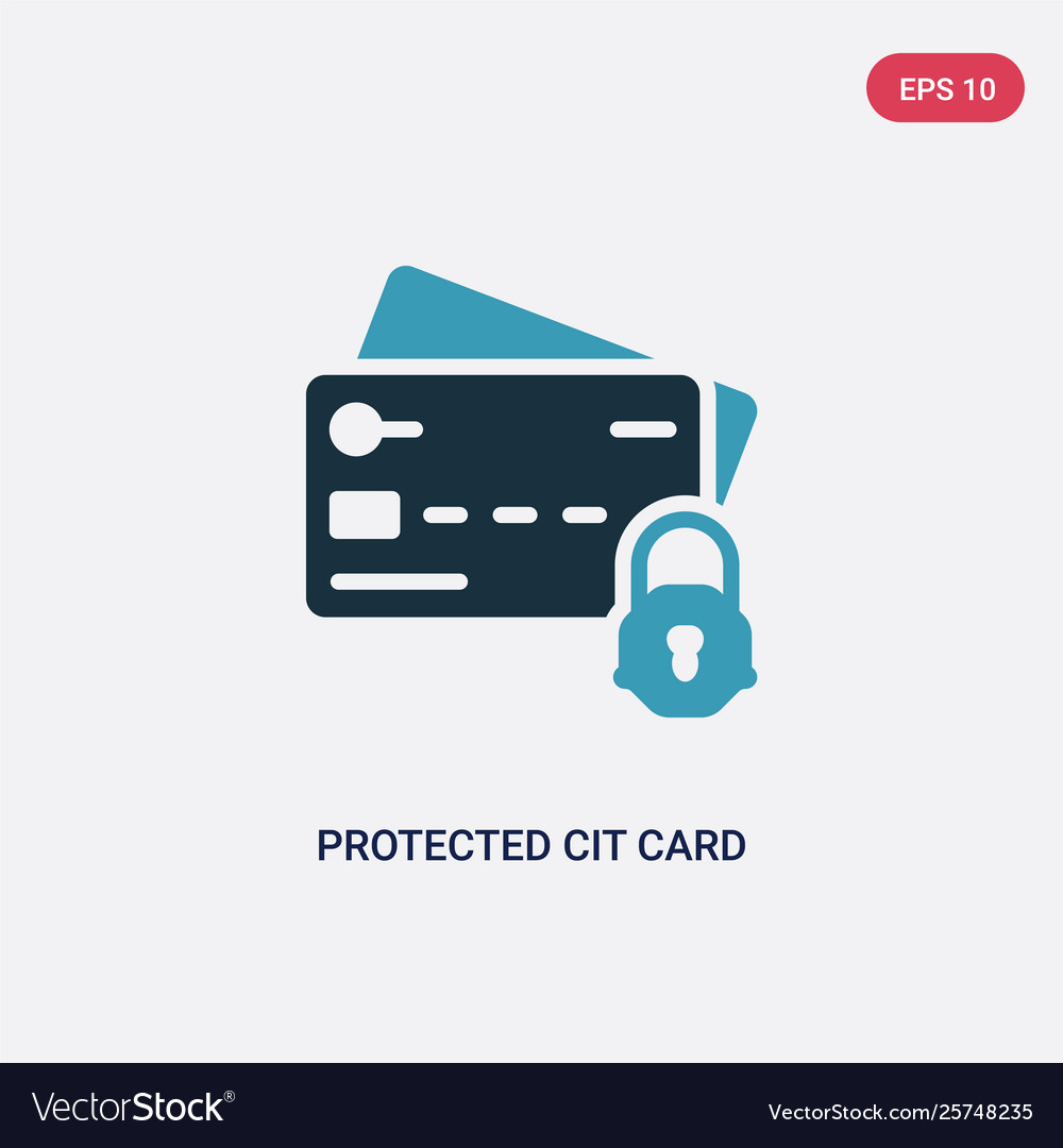 Two color protected cit card icon from security