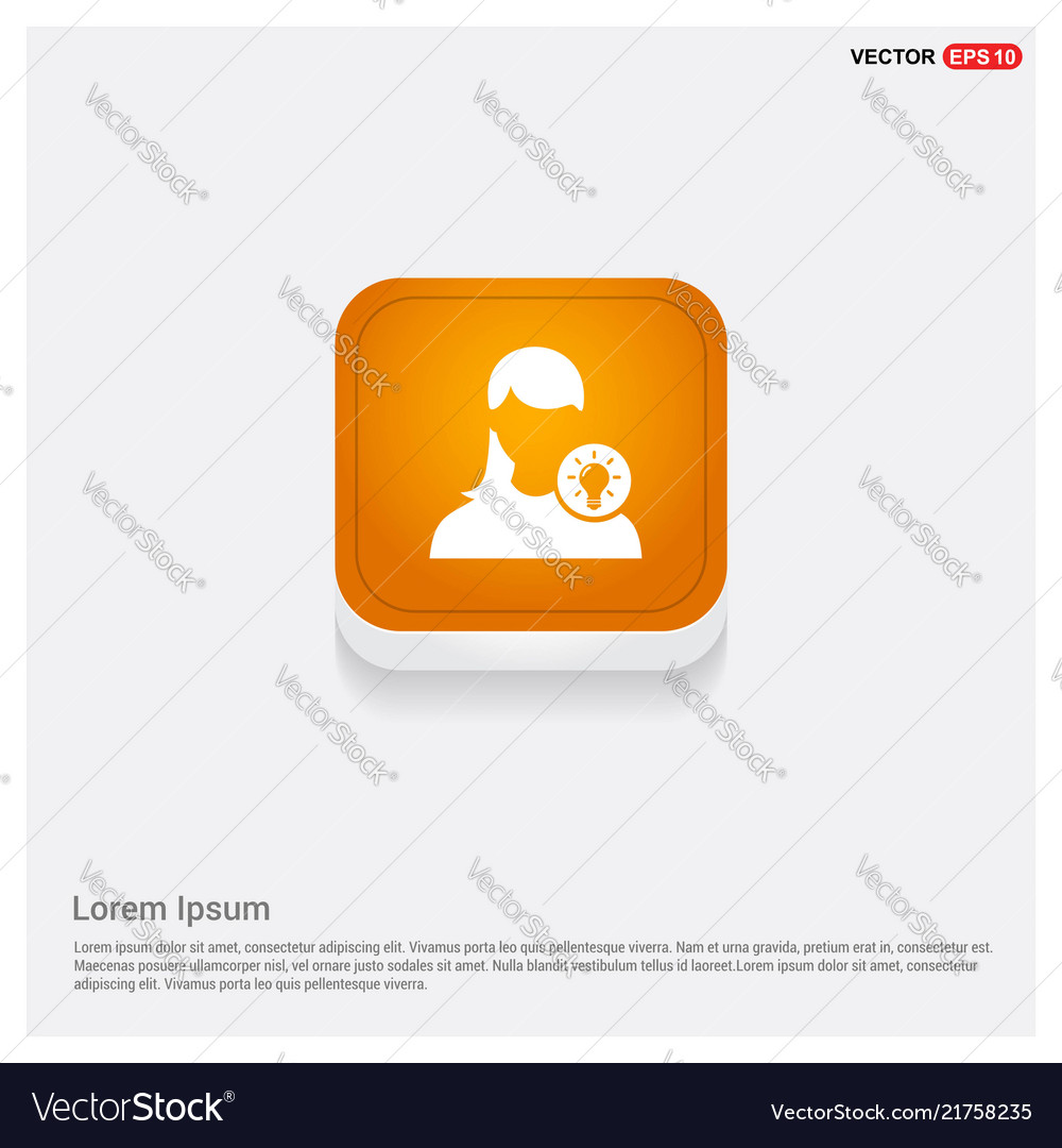 User idea icon orange abstract web button vector image User idea icon orange abstract web button