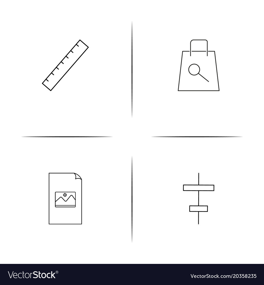 Web and text simple linear icon setsimple outline
