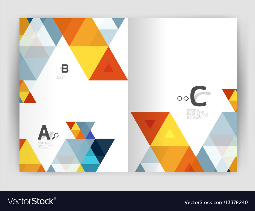 Abstract background with color triangles annual vector image Abstract background with color triangles annual