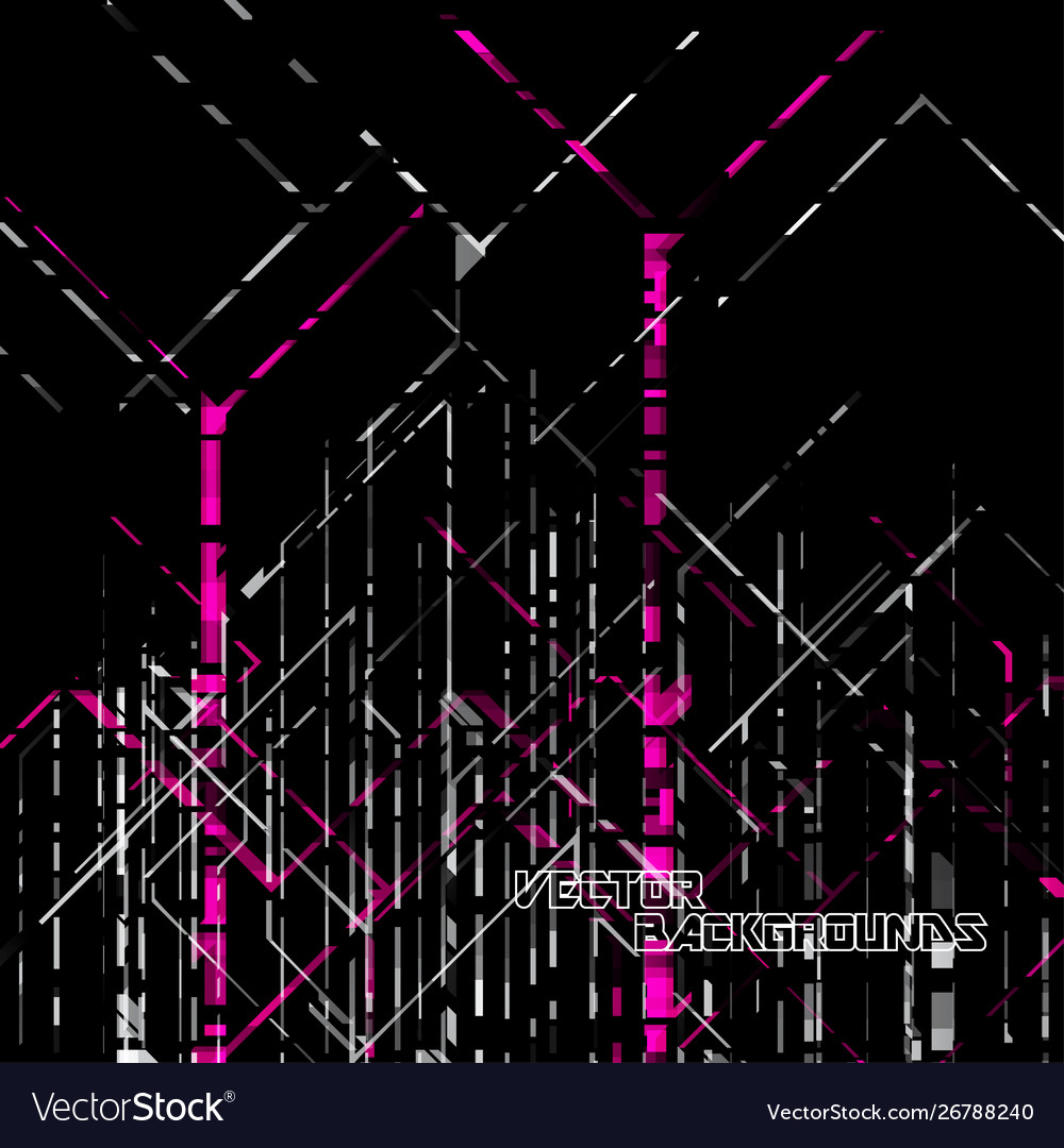 Abstract gray and purple shapes colors on a black Vector Image