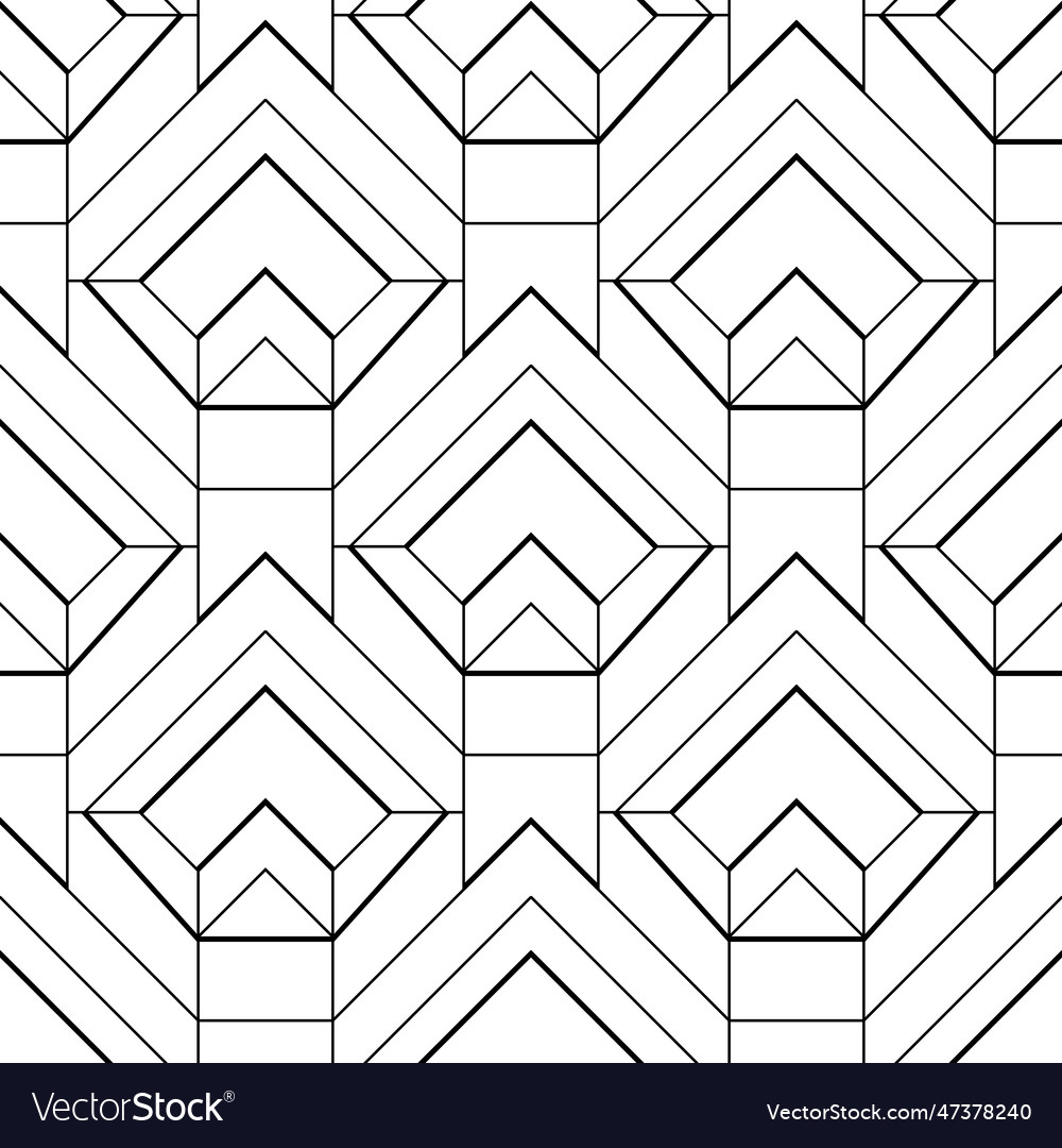 Art deco wallpaper black and white seamless Vector Image