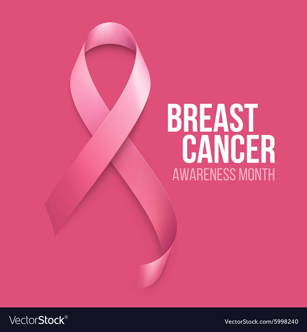 Breast cancer awareness ribbon background Vector Image