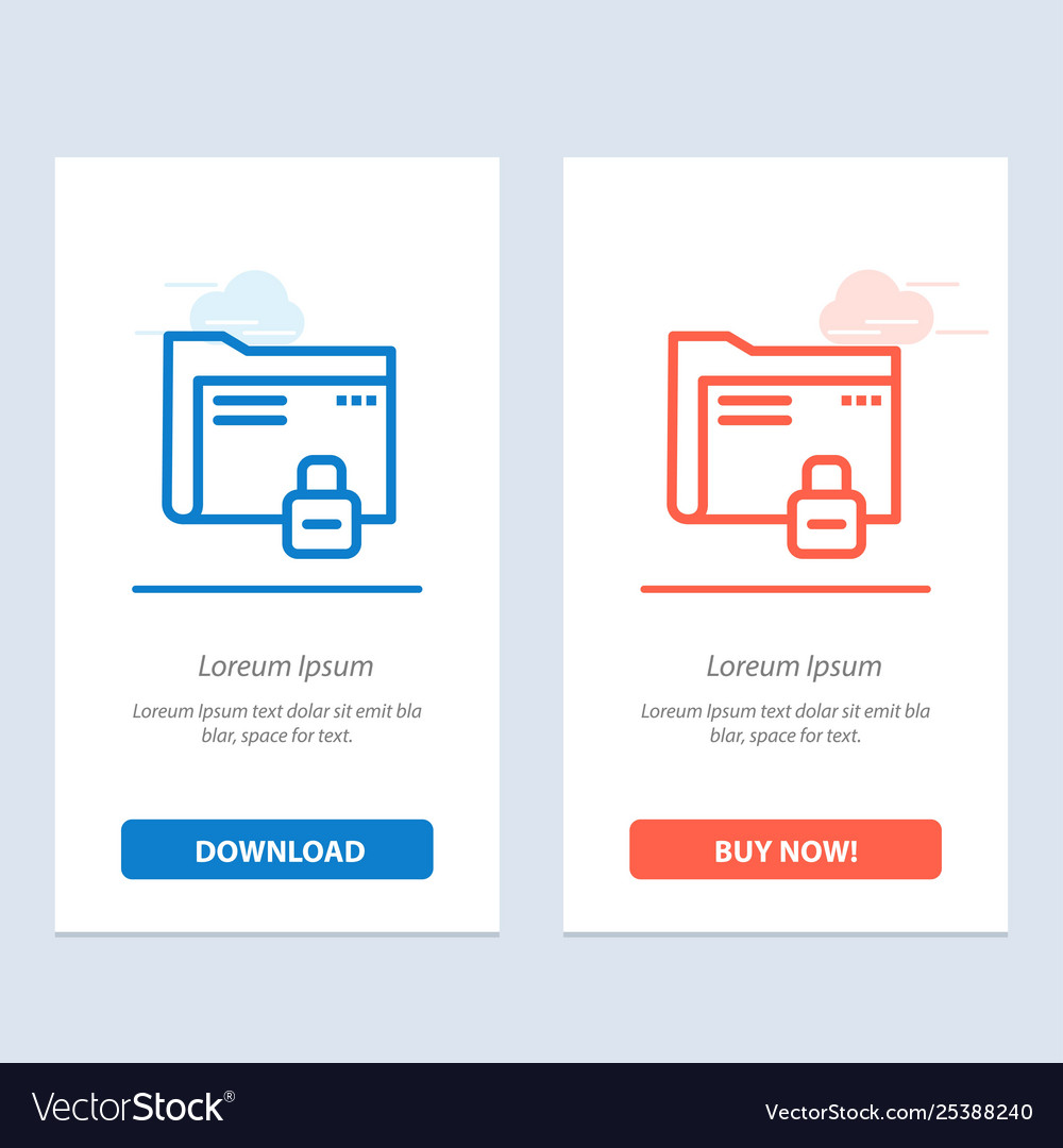 Data folder password protection secure blue vector image Data folder password protection secure blue