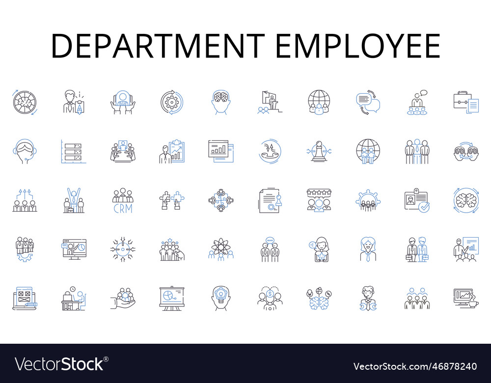 Abteilung Mitarbeiter Linie Icons Sammlung