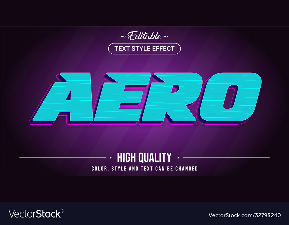 Editable text style effect - aerodynamic theme