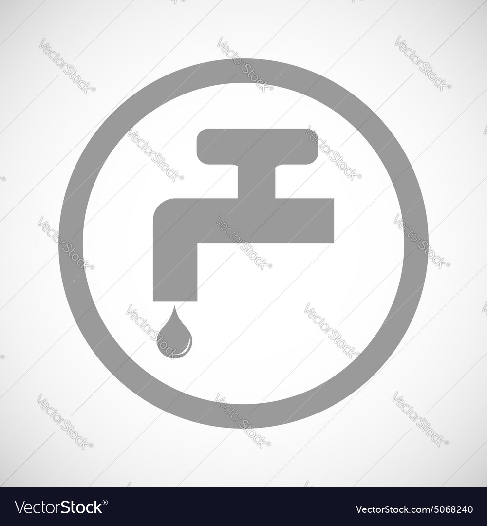 Grey water tap sign icon Royalty Free Vector Image
