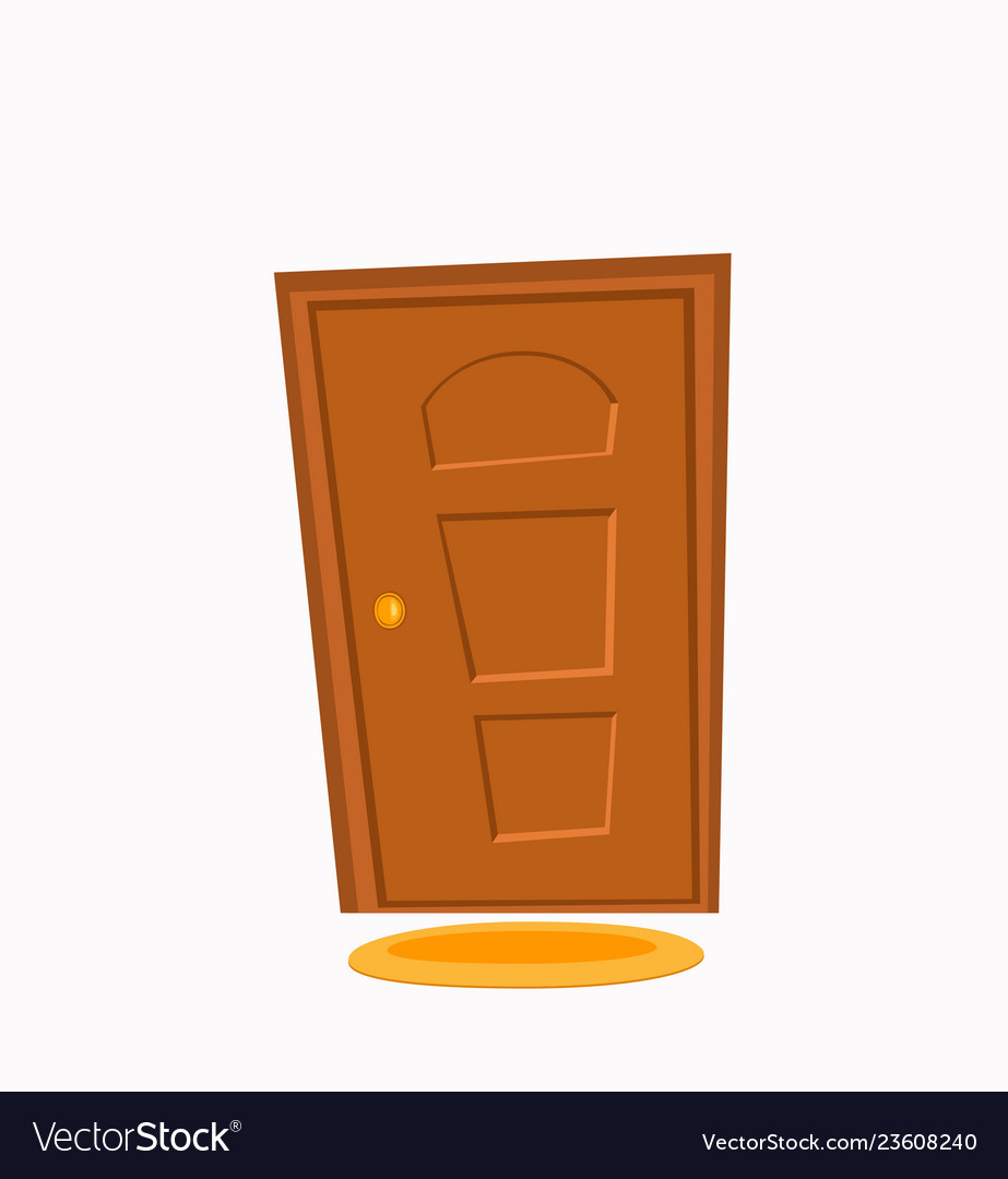 Open door cartoon colorful Royalty Free Vector Image