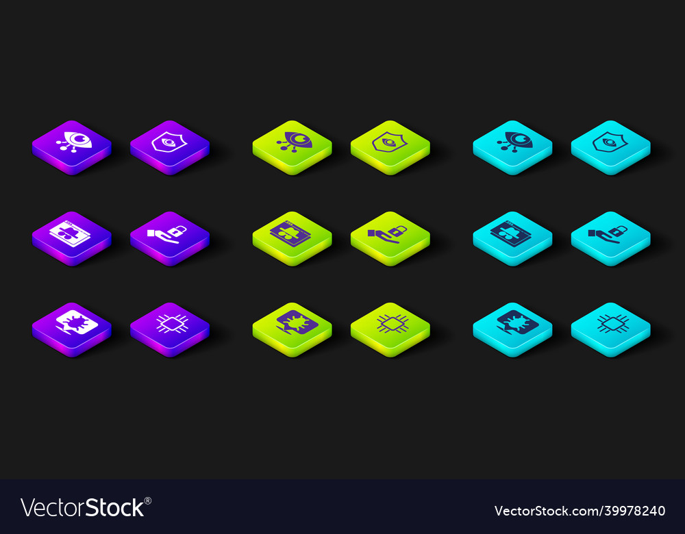 Set system bug processor with microcircuits cpu vector image Set system bug processor with microcircuits cpu
