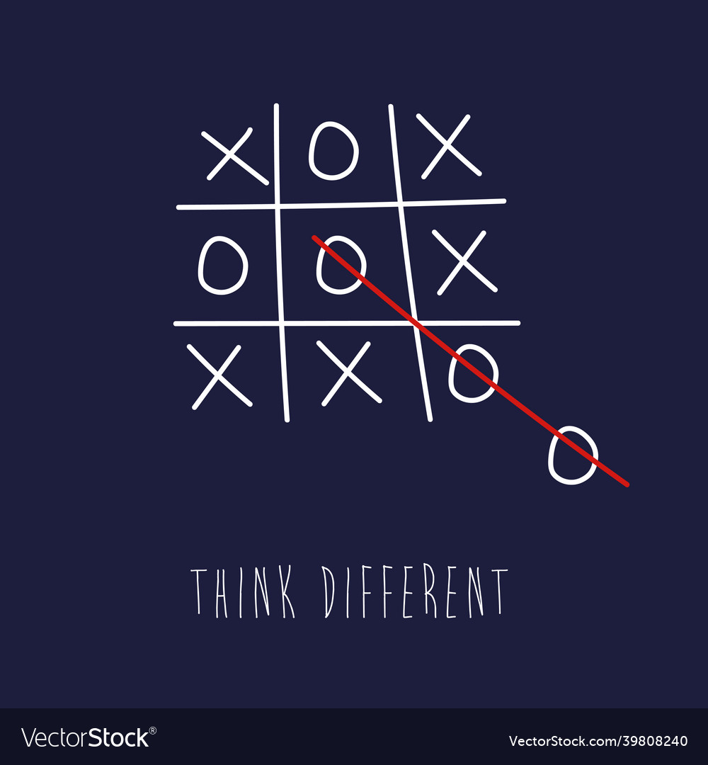 Tic tac toe- think different - outside Royalty Free Vector