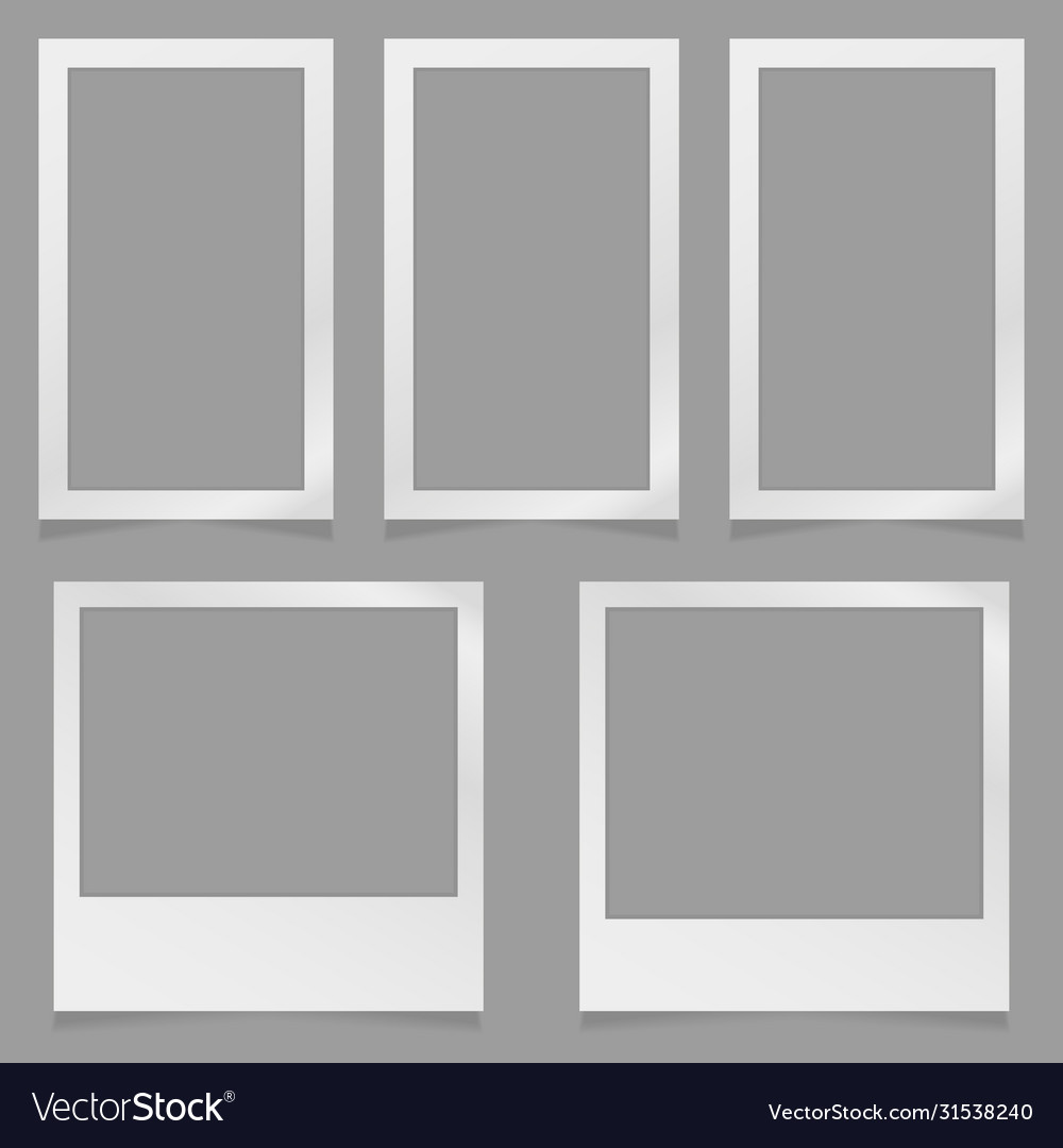 White realistic square empty picture frame