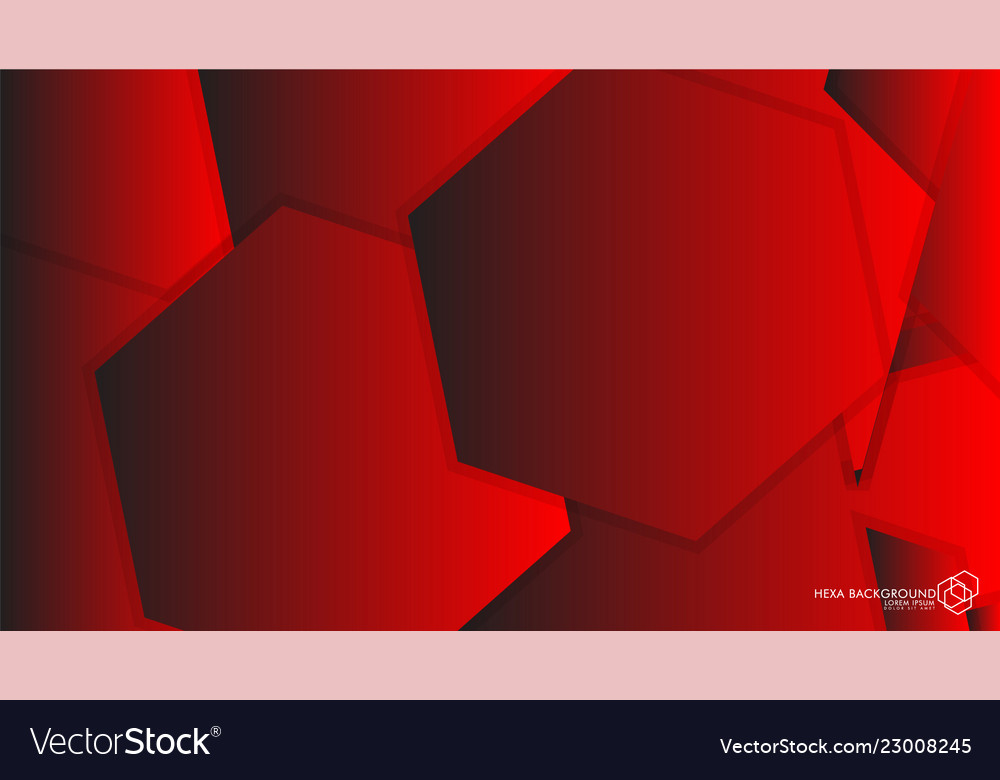 Abstract background hexagon red light and shadow vector image Abstract background hexagon red light and shadow