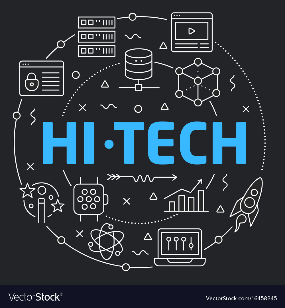 Schwarze Linie flache Kreis hitech