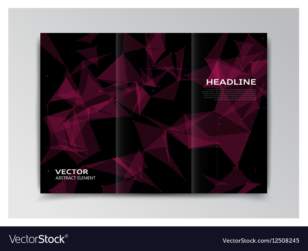 Black template of booklet with abstract elements