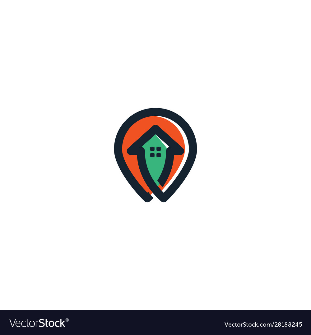 Combination home and locations pin logo design