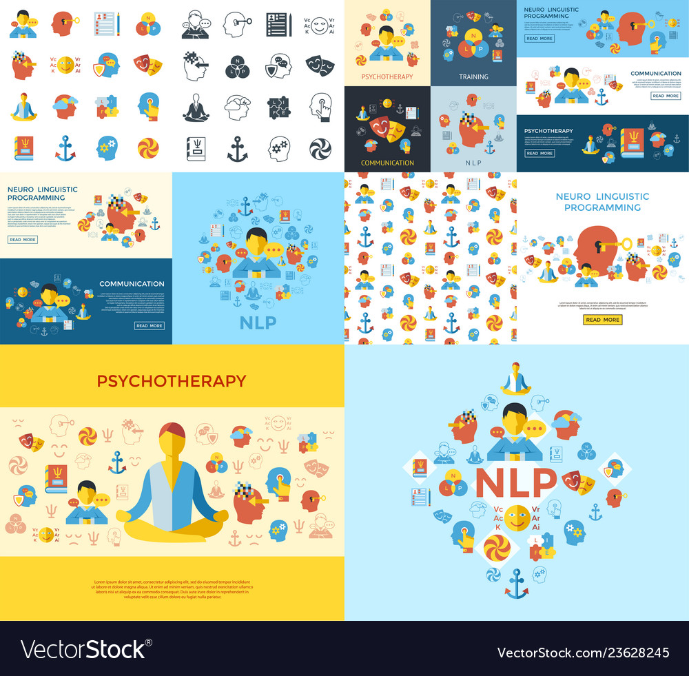 Digital neuro linguistic programming vector image Digital neuro linguistic programming