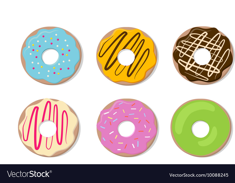 Donut set isolated on a light background