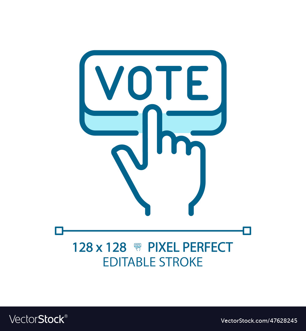 Editable pixel perfect blue hand voting icon