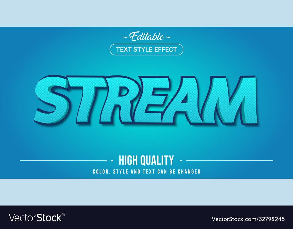Editable text style effect - stream wave theme
