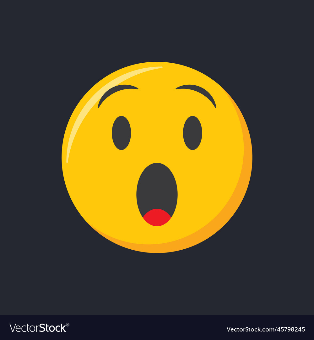 Shocked, scared emoji vector illustration Stock Vector by ©barsrsind  255423168