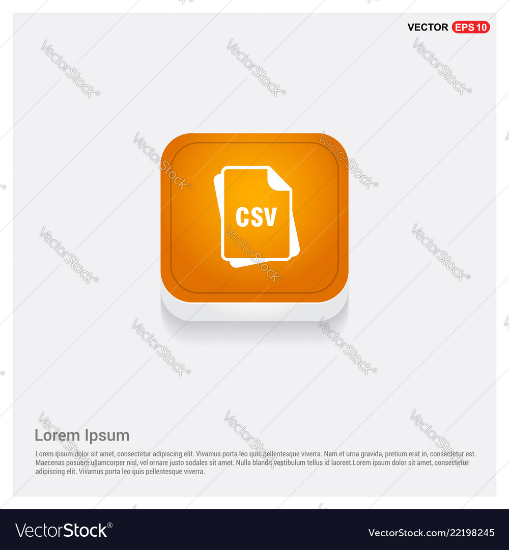 File format icon orange abstract web button vector image File format icon orange abstract web button