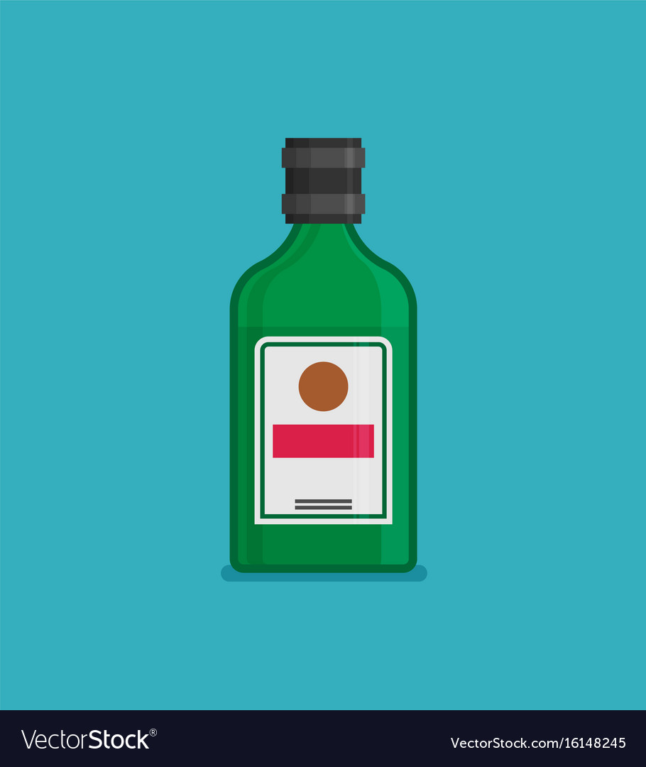 Flat bottle with alcohol icon