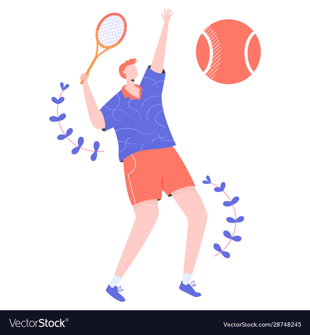 Male tennis player character with a racket