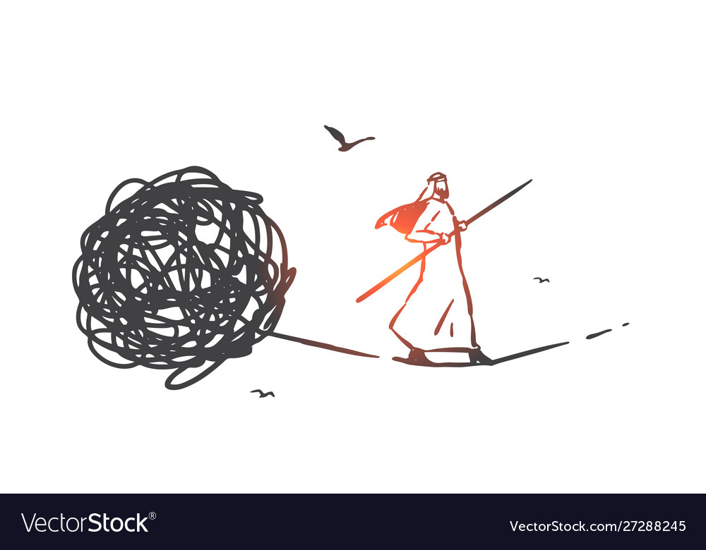 Problem solving psychotherapy concept sketch Vector Image Problem solving psychotherapy concept sketch